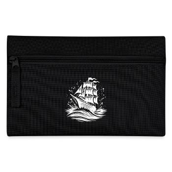 Voilier dans une mer agitée avec des vagues - Trousse - noir - Devant