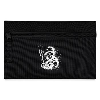 Cool kite surfer man wind surfing in the sky - Pencil Case - black - Front
