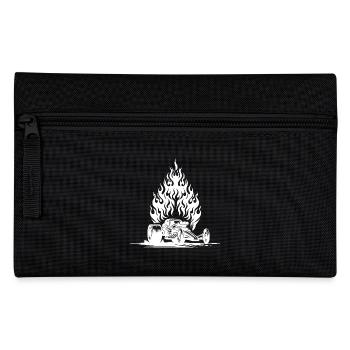 Cool Dragster Car with Flaming Engine - Pencil Case - black - Front