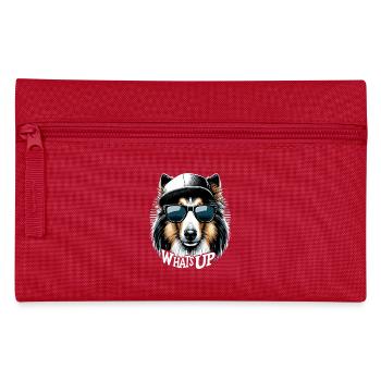 Collie Was geht Gangsta Gangster Hund Geschenk - Federtasche - Rot - Vorne