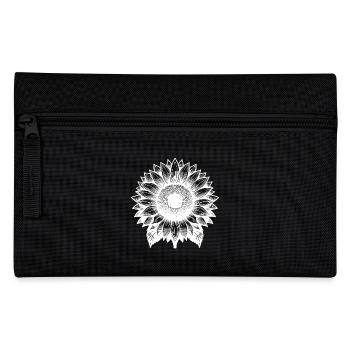 Große blühende Sonnenblume - Federtasche - Schwarz - Vorne