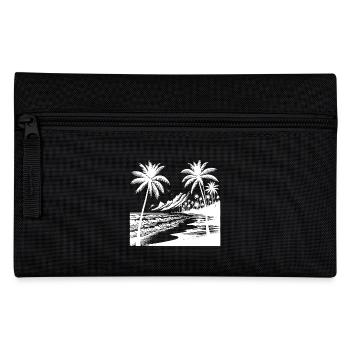 Côte volcanique avec palmiers, plage et mer - Trousse - noir - Devant