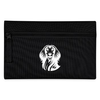 Funny Dogs Afghan Hound Portrait - Pencil Case - black - Front