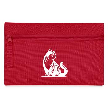 Cuddly purring house cat with cute look - Pencil Case - red - Front