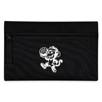 Little kids monkey with basketball - Pencil Case - black - Front