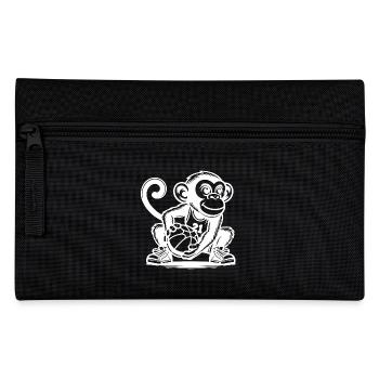 Sporty monkey with basketball - Pencil Case - black - Front