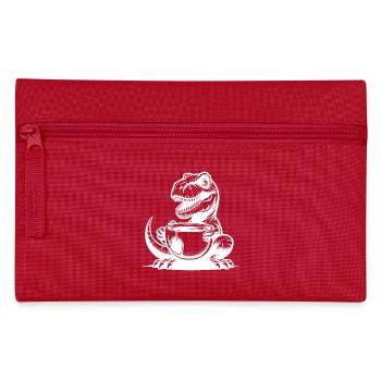 Drôle avec des dinosaures, bébé Tea-Rex avec mug - Trousse - rouge - Devant