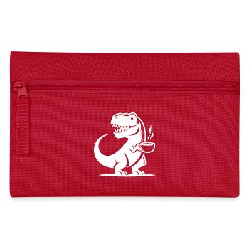 T-Rex dinosaure à la caféine avec tasse à café - Trousse - rouge - Devant