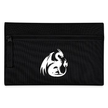 Dragon en colère avec d’énormes ailes et une flamme - Trousse - noir - Devant