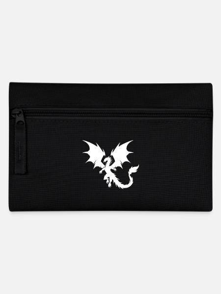 Fliegender Drache mit riesigen Schwingen - Federtasche - Schwarz