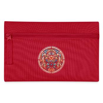 Vitrail à motif floral - Trousse - rouge - Devant