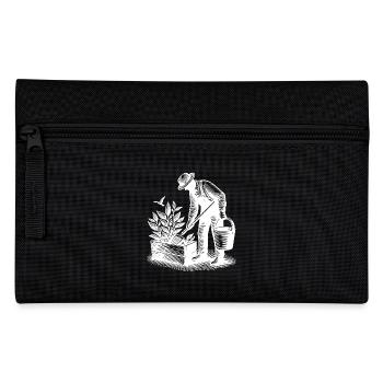 Gardener doing gardening in raised bed - Pencil Case - black - Front