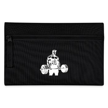 Ambitious ambitious athlete with barbell - Pencil Case - black - Front