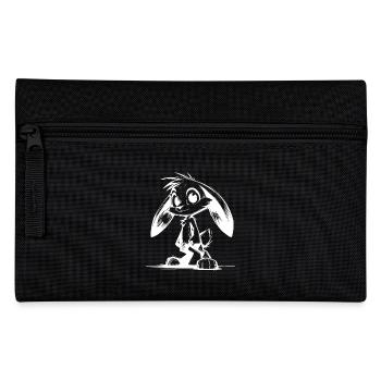 Kleiner Hase mit großen Augen und langen Ohren - Federtasche - Schwarz - Vorne