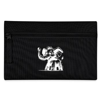 Cute little elephant baby with huge trunk - Pencil Case - black - Front