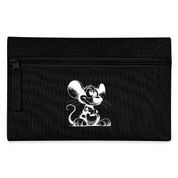 Fun mouse with huge ears and big feet - Pencil Case - black - Front