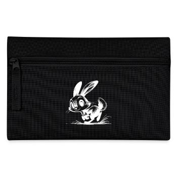 Bébé lapin rebondissant avec de grands yeux et de grandes oreilles - Trousse - noir - Devant