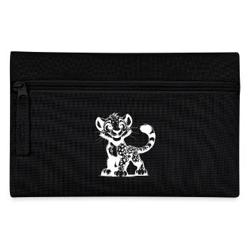 Grinning Kids Baby Leopard Portrait Sketch - Pencil Case - black - Front