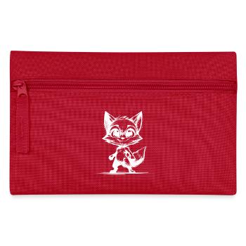 Baby Fuchs Kinder Zeichnung Skizze - Federtasche - Rot - Vorne