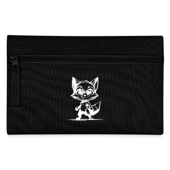 Baby Fuchs Kinder Zeichnung Skizze - Federtasche - Schwarz - Vorne