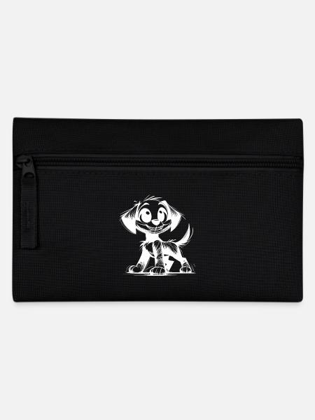 Kinder Hund kleine Welpen Bleistift Skizze - Federtasche - Schwarz