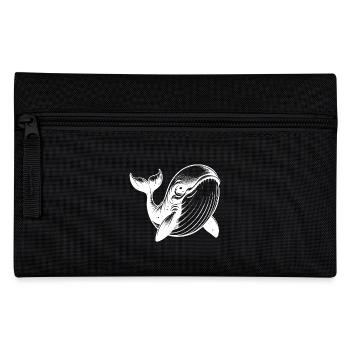 Smiling children blue whale with big eyes - Pencil Case - black - Front