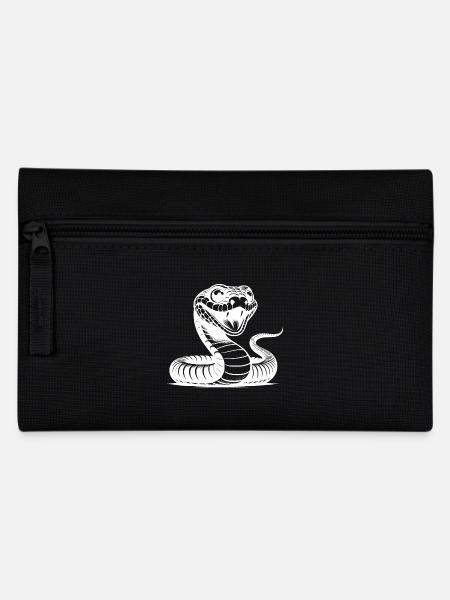 Giftig lächelnde Schlangen Tattoo Skizze - Federtasche - Schwarz