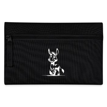 Children's Sketch Donkey Pencil Drawing - Pencil Case - black - Front