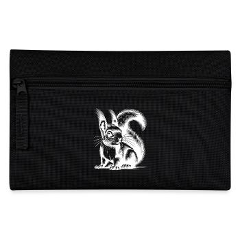 Baby Kids Squirrel Pencil Drawing - Pencil Case - black - Front