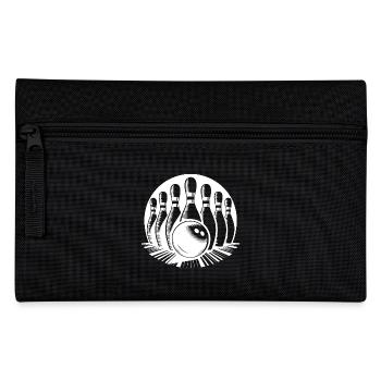 Bowlingkugel trifft Bowling Pins - Federtasche - Schwarz - Vorne