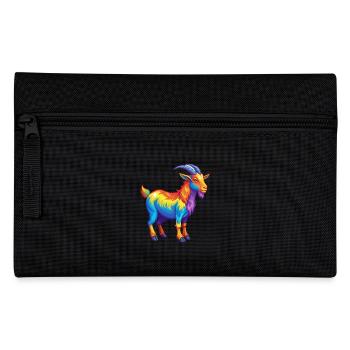 Goat Colorful Kawaii Cartoon Character Clipart - Pencil Case - black - Front