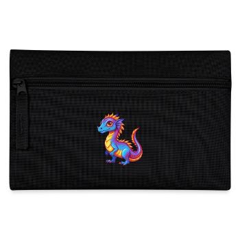 basilic coloré kawaii personnage de dessin animé clipart - Trousse - noir - Devant