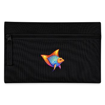 Spotted Eagle Ray Colorful Kawaii Cartoon Clipart - Pencil Case - black - Front