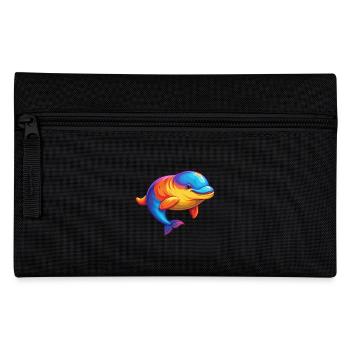 Beluga Whale Colorful Kawaii Cartoon Sea Animal - Pencil Case - black - Front