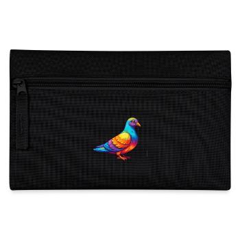Pigeon coloré Kawaii personnage de dessin animé oiseau - Trousse - noir - Devant