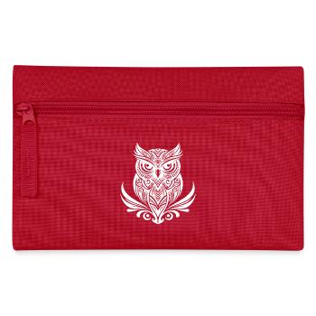 Clever owl in tattoo ink style - Pencil Case - red - Front