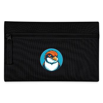 Sparrow Cute Funny Kawaii Cartoon Animal Pet Logo - Pencil Case - black - Front