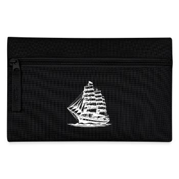 Vieux voilier dans les vagues avec voiles fixes - Trousse - noir - Devant