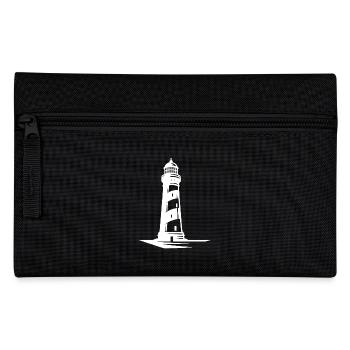 Gestreifter Leuchtturm an der Küste - Federtasche - Schwarz - Vorne