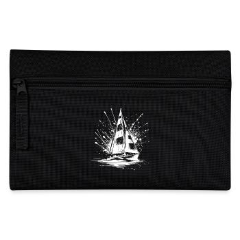Small sailboat with swell splash look - Pencil Case - black - Front