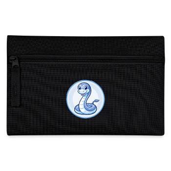 Anaconda Blau Kawaii Cartoon Figur Clipart Haustier - Federtasche - Schwarz - Vorne