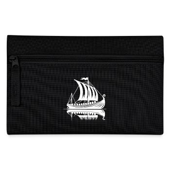 Großes Wikinger Drachenboot mit Segel - Federtasche - Schwarz - Vorne