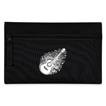 Gitarre mit fliegenden Musik Noten - Federtasche - Schwarz - Vorne