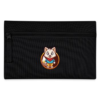 Polarfuchs Lustige Kawaii Cartoon Clipart Tier Haustier - Federtasche - Schwarz - Vorne