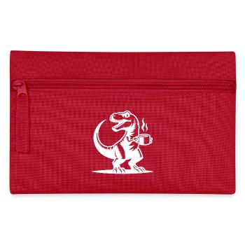 Dinosaure du matin avec tasse à café - Trousse - rouge - Devant