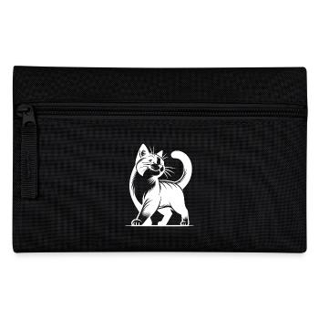Elegante Stuben Katze mit süssem Blick - Federtasche - Schwarz - Vorne