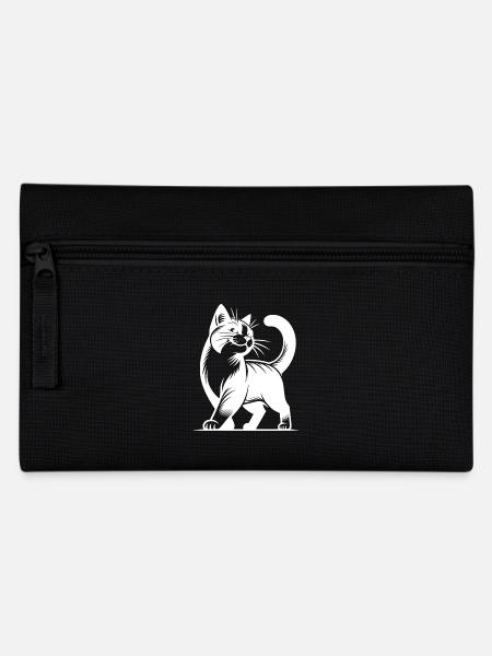 Elegante Stuben Katze mit süssem Blick - Federtasche - Schwarz