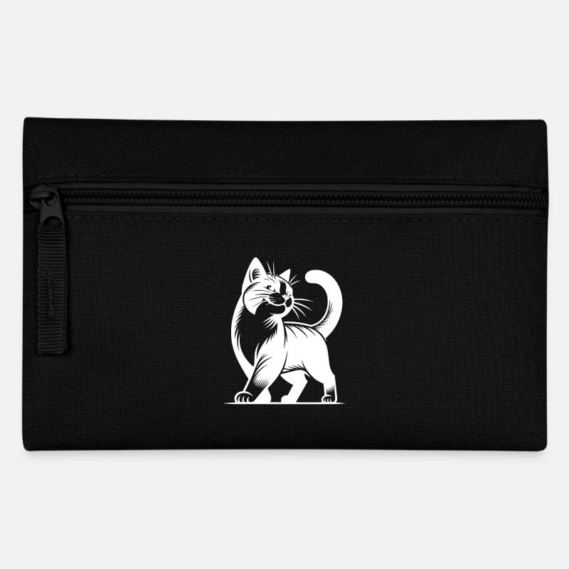Elegante Stuben Katze mit süssem Blick - Federtasche - Schwarz