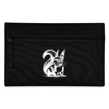 Children's Sketch Squirrel Pencil Drawing - Pencil Case - black - Front