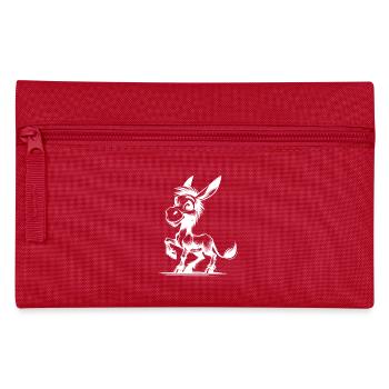 Little Donkey Long-Eared Pencil Drawing - Pencil Case - red - Front